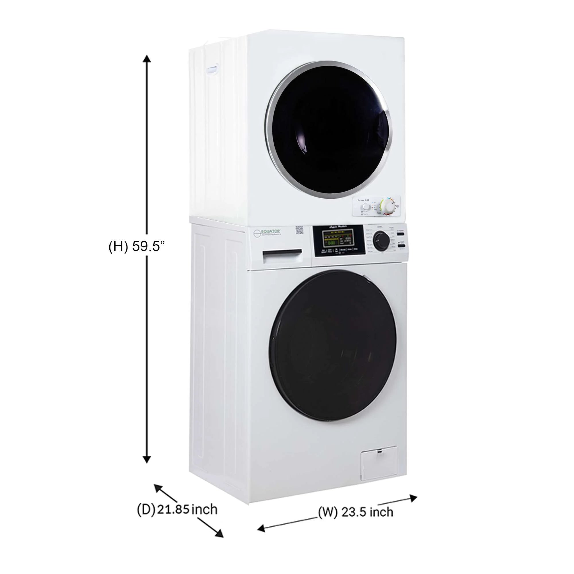 Equator 110V 1.6 cf Washer w/ Pet Cycle & 110V 3.5cf Compact Short Dryer