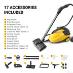 Comforday 1500W Multipurpose Steam Cleaner with 17 Piece Accessories, Household Steamer with 1.5L Tank