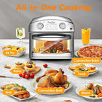12.5QT 7-in-1 Convection Toaster Oven 1500W, Stainless Steel with 5 Presets �C Bake, Roast, Grill, Broil & Toast