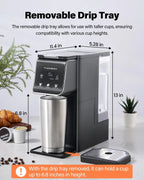 K Cup Coffee Maker With Bold Setting, Single Serve Hot & Iced Coffee Maker for K-Cup and Grounds, 52oz Removable Water Tank, 6 to14oz Brew Sizes, Pod Coffee Machine With Reusable Filter, Gray