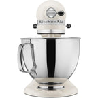 KitchenAid Artisan Series 5 qt Stand Mixer, Porcelain White with Flat Beater, Dough Hook, Whip