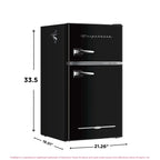 Frigidaire Retro 3.1 Cu ft Two Door Compact Refrigerator with Freezer, Red