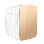 FYHALE Mini Fridge with Freezer, 15 L/21 Can Personal Refrigerator, Portable Cooler &Warmer, Beverage & Skincare, 110V/12V, Gold