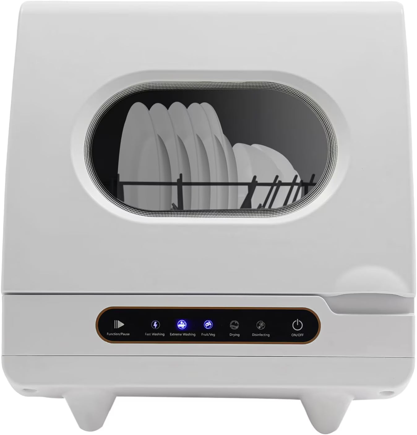 110V 800W Mini Portable Dishwasher Countertop Dish Washer with Multiple Modes Table Top Bottle Dishwasher Small Compact Dishwashers for Home, Apartment, RV