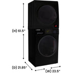Equator Advanced Appliances Stainless Steel Washer/Compact Short Dryer in Black