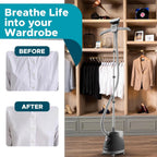 Steam & Go The Rival Clothing Steamer Foldable Standing Steamer for Clothes, Black