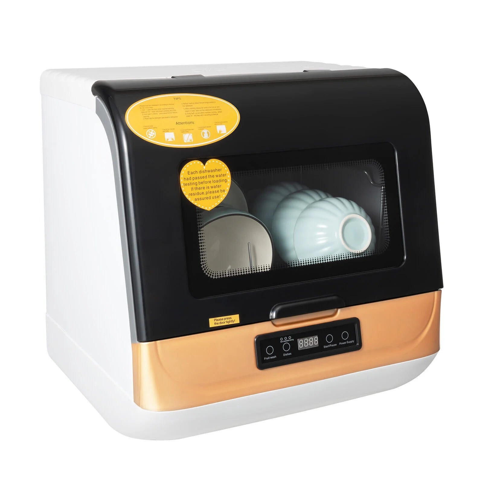 Dish washer Large Capacity Portable Washer Mini Dish Washer Compact Counter-top for clean tableware, vegetables, fruits