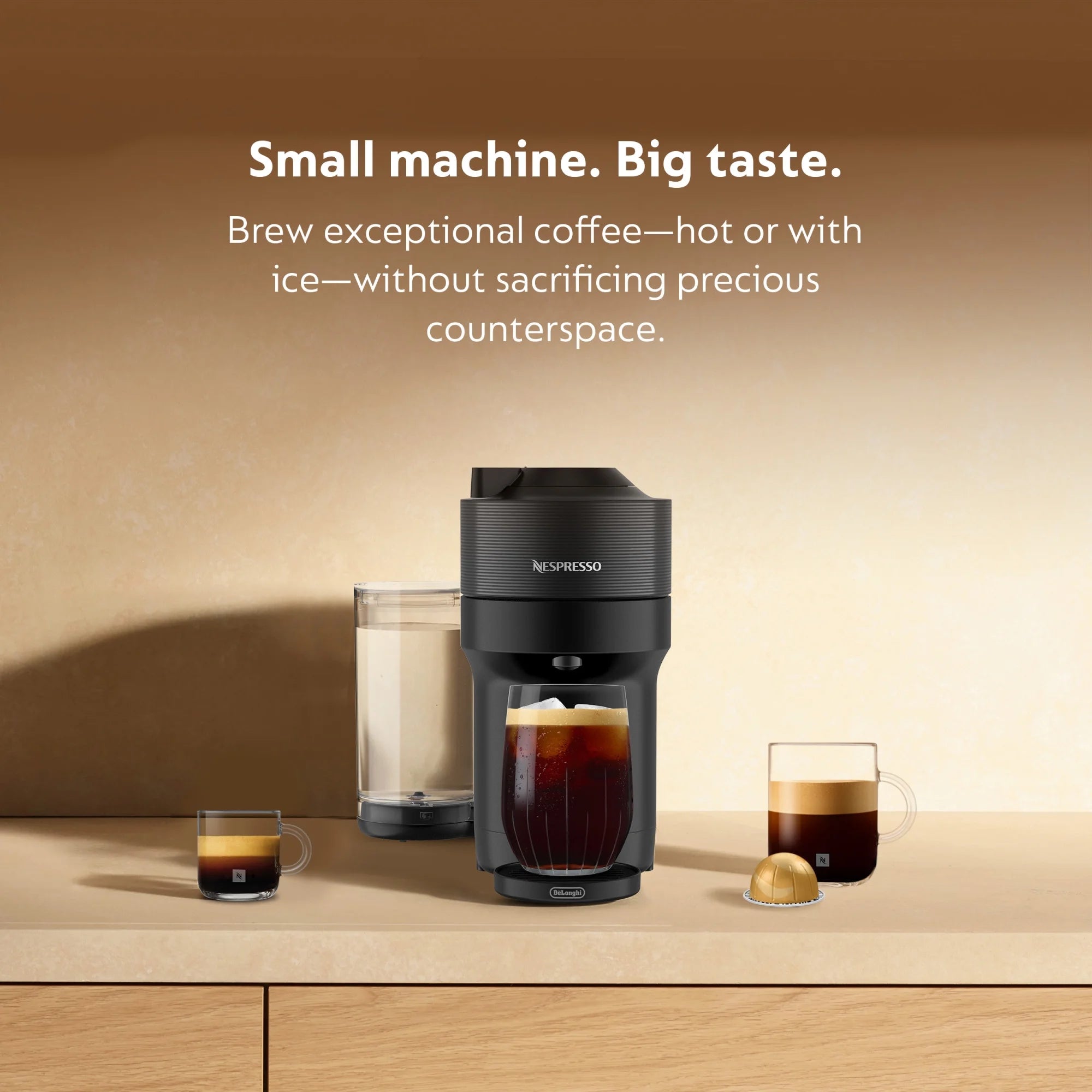 Nespresso Vertuo Pop+ Cold Value Added Bundle by De'Longhi, Liquorice Black