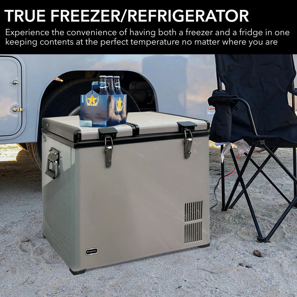 Whynter FM-62DZ 62-Quart Dual Zone Portable Freezer, Stainless Steel