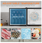 Mini Upright Freezer 1.1 Cu.Ft - Compact Silver Freezer, Removable Shelves, Low Noise, Adjustable Temperature - Ideal for Apartments, Dorms, Offices