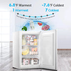WAA 3.0 Cu.ft Small Freezer, Mini Upright Freezer with Adjustable Thermostat, Removable Shelves, Reversible Single Door, for Bedroom/Home/Dorms/Apartment, Silver