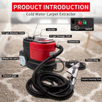 Carpet and Upholstery Extractor Cleaning Machine, Powerful 1.07 HP Motor, 3.7-gal Tank
