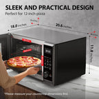 TOSHIBA 8-in-1 Countertop Microwave Oven with Air Fryer, Convection, Child-Lock, 1.0 Cu Ft, Black