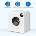 Resenkos Compact Laundry Dryer 1300W Portable Clothes Dryer with 3.2 cu.ft Stainless Steel Drum, Front Load Electric Dryer, White