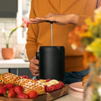 Fellow Clara Insulated Coffee Maker with Enhanced Filtration System - Portable French Press Stainless Steel - 24 oz Carafe - Matte Black