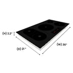 Equator Design 36" Electric Hybrid CERAMIC-INDUCTION 5 Burner Cooktop 220V