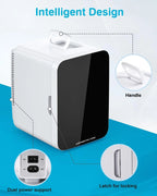 Compact Mini Fridge, 10L Portable Small Refrigerator, 2.6 Gal Mini Fridge with AC/DC Adapters, Small Cosmetics Cooler for Beverage, Food, Makeup, Bedroom, Office, Dorm,