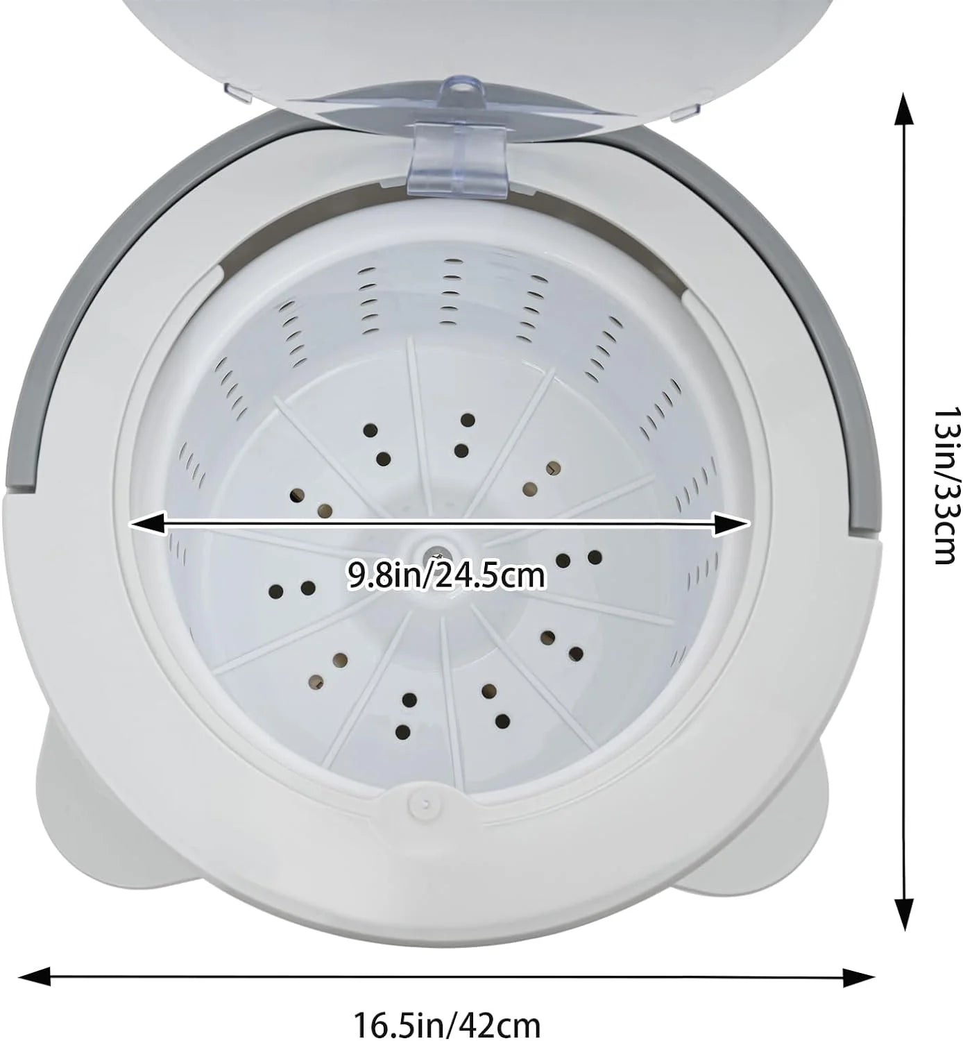 Portable Foot Operated Dryer, Mini Manual Dryer Machine, Portable Single Tub Dryer Machine, Hand-operated Mini Compact Spin Dryer, 2.4Gal Manual Draw Cord Dryer (Dryer(2.4gal White))