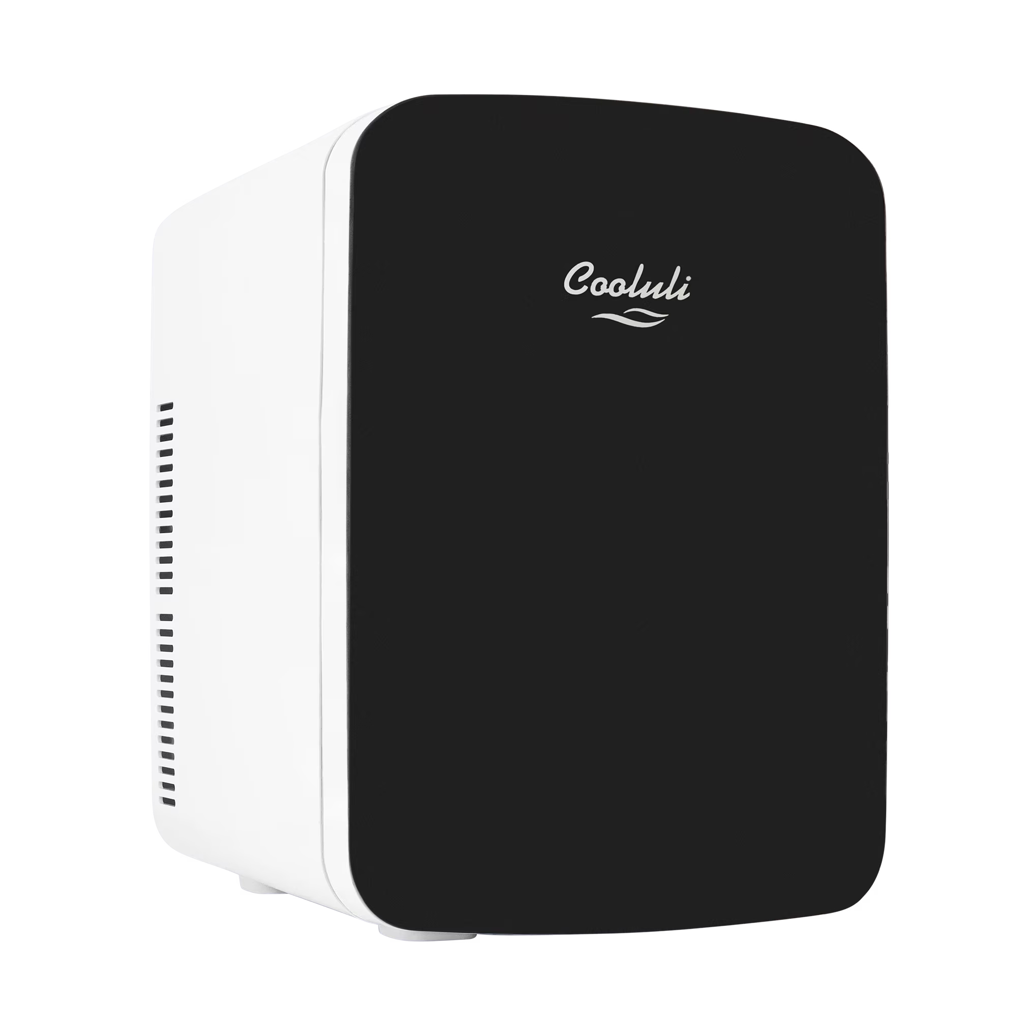 Cooluli Infinity Black 15 Liter Compact Portable Cooler Warmer Mini Fridge for Bedroom, Office, Dorm, Car - Great for Skincare & Cosmetics (110-240V/12V)