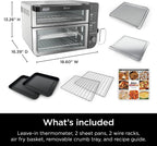 Restored Ninja DCT401 12-in-1 Double Oven with FlexDoor, FlavorSeal & Smart Finish, Rapid Top Convection, Air Fry Bottom , Bake, Roast, Toast, Air Fry, Stainless Steel (Refurbished)