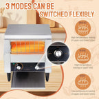 Ktaxon Commercial Conveyor Toaster, 150 Slices/Hour, 1300W, Front/Rear Outlet, Silver