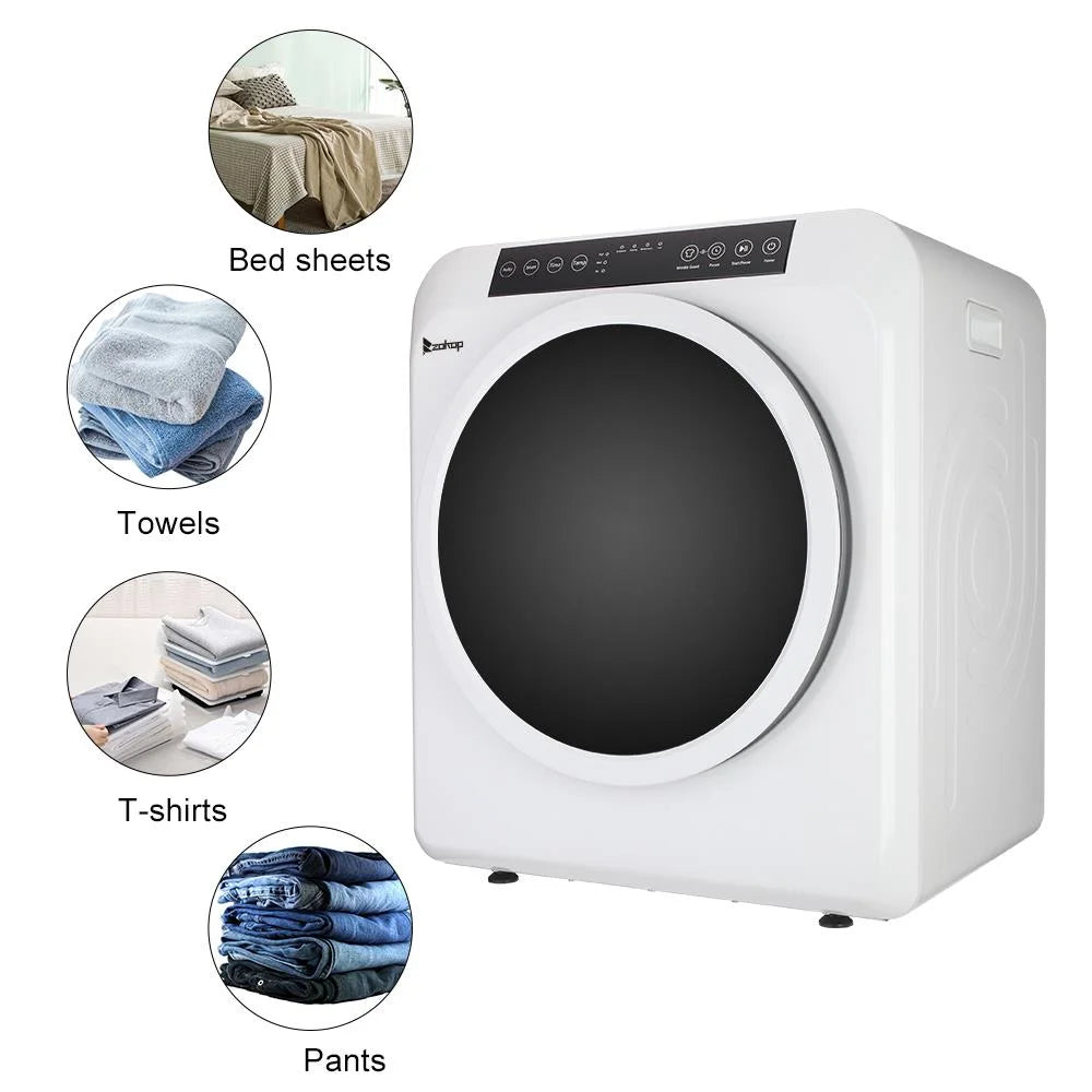 Winado Upgrade 13lbs Tumble Dryer Electric Compact Drying Machine, White