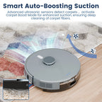 AIRROBO L50+ Robot Vacuum and Mop Cleaners Self-Empty with Ultrasonic Carpet Detection,5500Pa Suction, 75 Days Hands-Free, 180min Long Runtime with Smart Control