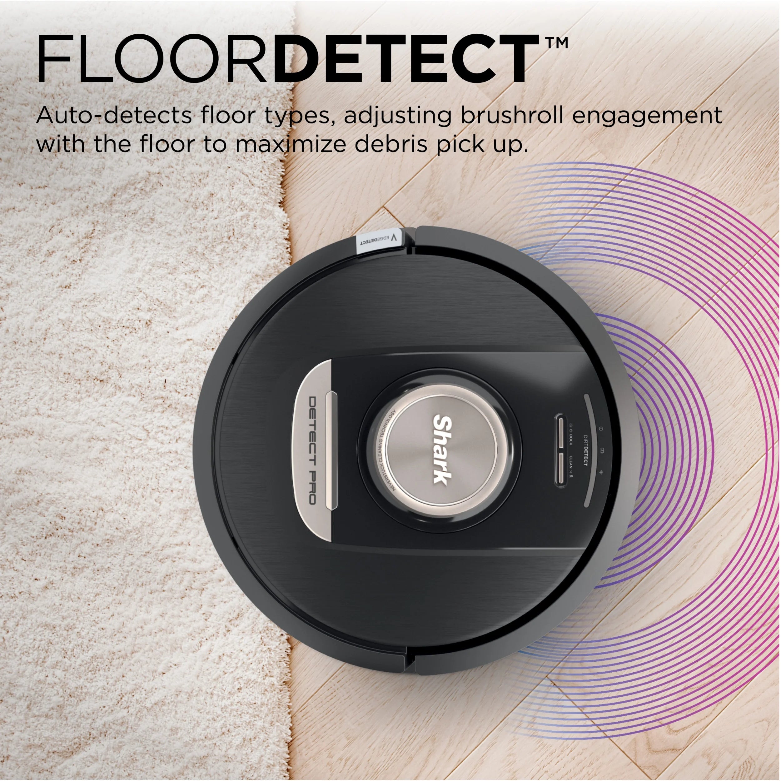 Shark PowerDetect? Self-Empty Robot Vacuum with NeverStuck & Detect Technologies, Auto Deep-Clean Carpets & Hardfloors, HEPA Bagless Base Neutralizes Odors, for Pet Hair, WiFi, RV2820AE