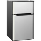 Barara King Fridge Freezer, Refrigerator,3.2 cu ft. Compact Stainless Steel Refrigerator-Gray