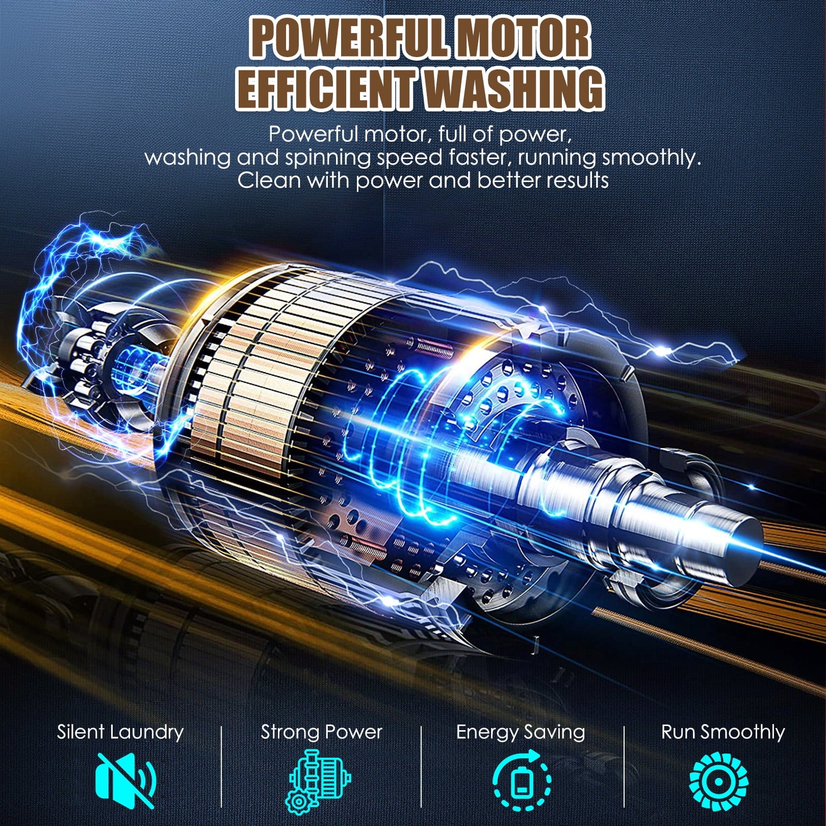Qhomic Portable Washing Machine, 17.8 lbs Fully Automatic Compact Washer, 10 Wash Programs, Washer and Spin Dryer Combo with Dump Pump, Ideal for Apartment Dorm Camping