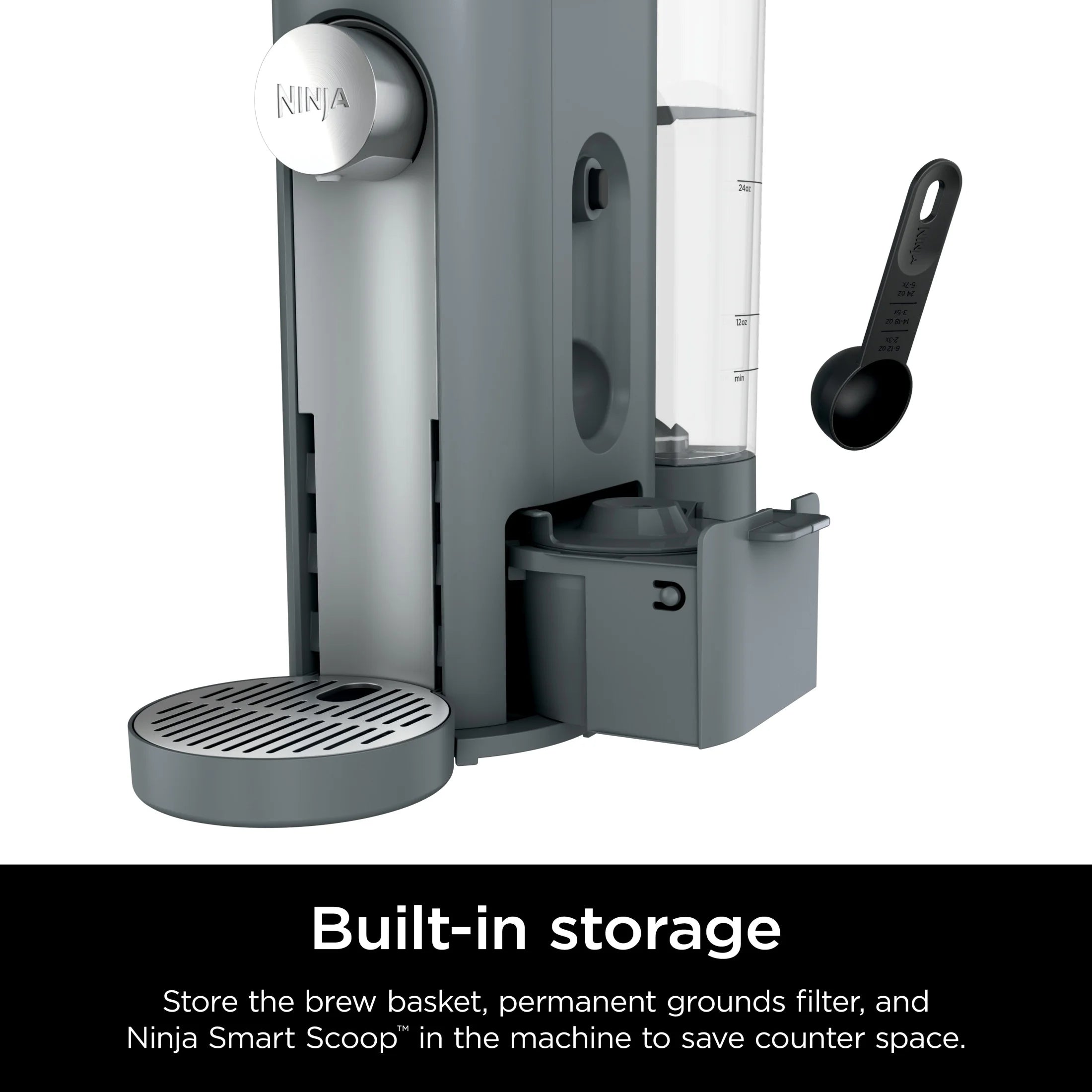 Ninja Pods & Grounds Single-Serve Coffee Brewer, Steam Grey
