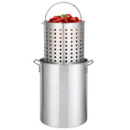 Qiushi 30QT Turkey Fryer Kit with 10QT Fish Pot, 54,000 BTU Outdoor Propane Gas Fryer Cooker, Includes Aluminum Pots, Basket, Poultry Rack, Thermometer for Frying, Boiling, and Seafood Cooking