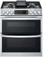 30 Inch Slide-In Gas Smart Range with 5 Sealed Burners, Double Oven, 6.9 Cu.
