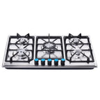 Tohu Stainless Steel Stove 3.3kW 5-Burner Closed Chassis Propane Cooktop for Outdoor/Indoor Cooking