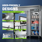 Coolake Commercial Refrigerator And Freezer Combo, 72" W Dual Temperature Zones, 54 Cu.ft 3 Door