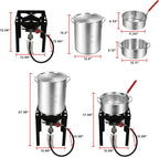 Red Mountain Valley Outdoor Propane Turkey Deep Fryer Set 30&10 Quart Fish Fryer with Basket, 50,000 BTU Burner, Large Seafood Boiler Kit, Outdoor Cooking for Frying, Boiling