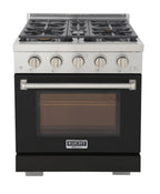 Professional 30-in Natural Gas Range in Black with True Simmer Burners