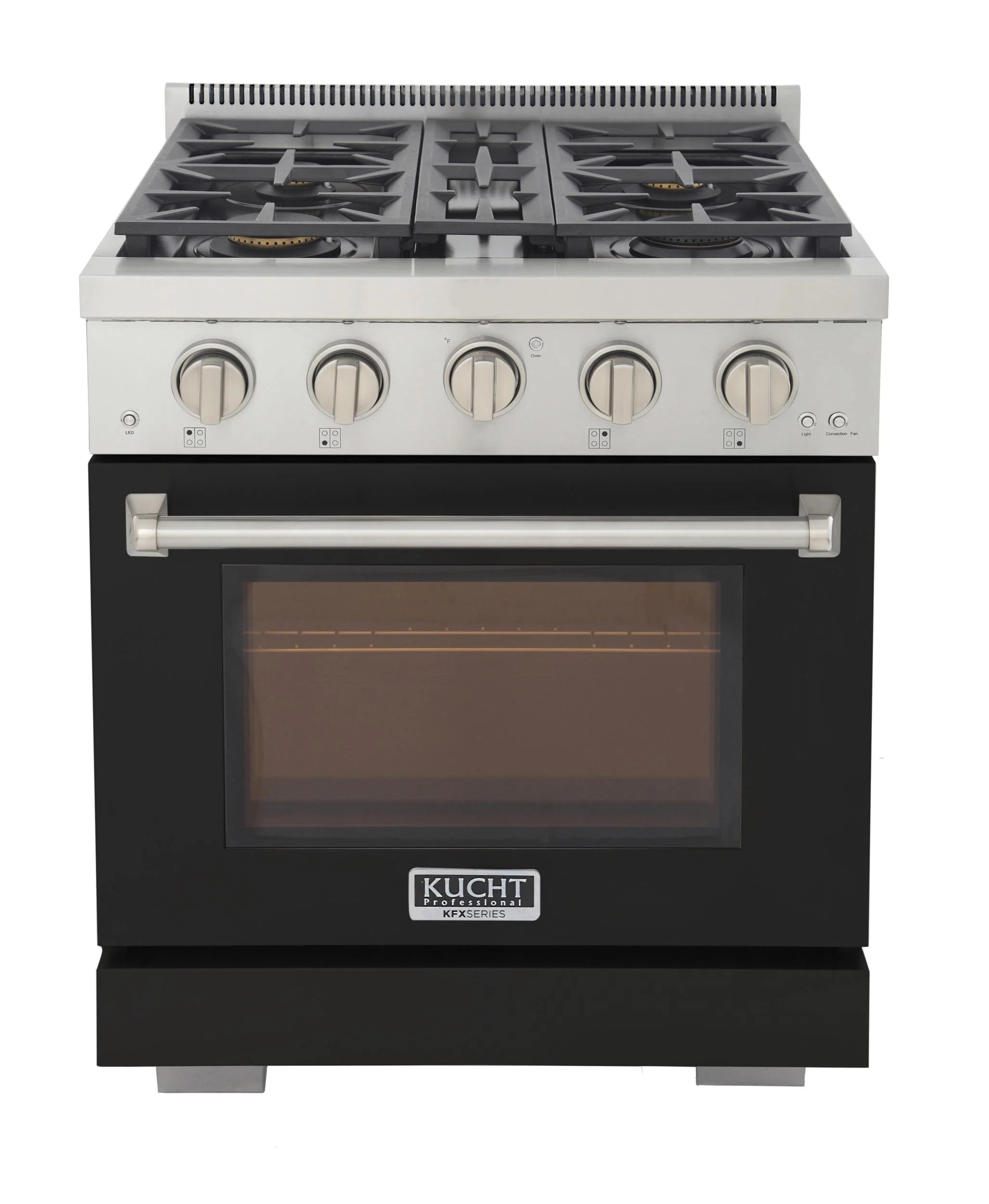 Professional 30-in Natural Gas Range in Black with True Simmer Burners