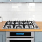 Gas Cooktop with 6 Sealed Italian Made Burners in Stainless Steel
