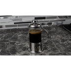 Single Serve French Press Coffee Maker �C 12 oz Mini Stainless Steel & Glass Brewer for 1 Cup, Portable & Affordable Manual Coffee Press with Fine Mesh Filter for Home, Travel, or Camping