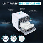 Portable Countertop Dishwasher with 4 Washing Programs and 360�� Dual Spray