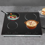 Built-in Cooktop 3000W, Electric Stove Top with 4 Electric Burners, 9 Heating Level, Kid Safety Lock, Sensor Touch Control, 110V Electric Cooktop