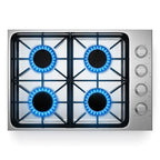 SINDA 30 Inch Gas Cooktop With Four Sealed Burners, NG/LPG Convertible, in Stainless Steel
