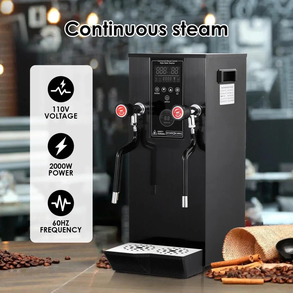 Commercial Coffee Milk Frother, 110V Automatic Frother with 12L Capacity for Restaurants (Black)