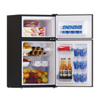 Frestec 3.2 Cu.Ft Compact Refrigerator, 2 Door, Black, Energy-Saving, Quiet, Mini Fridge