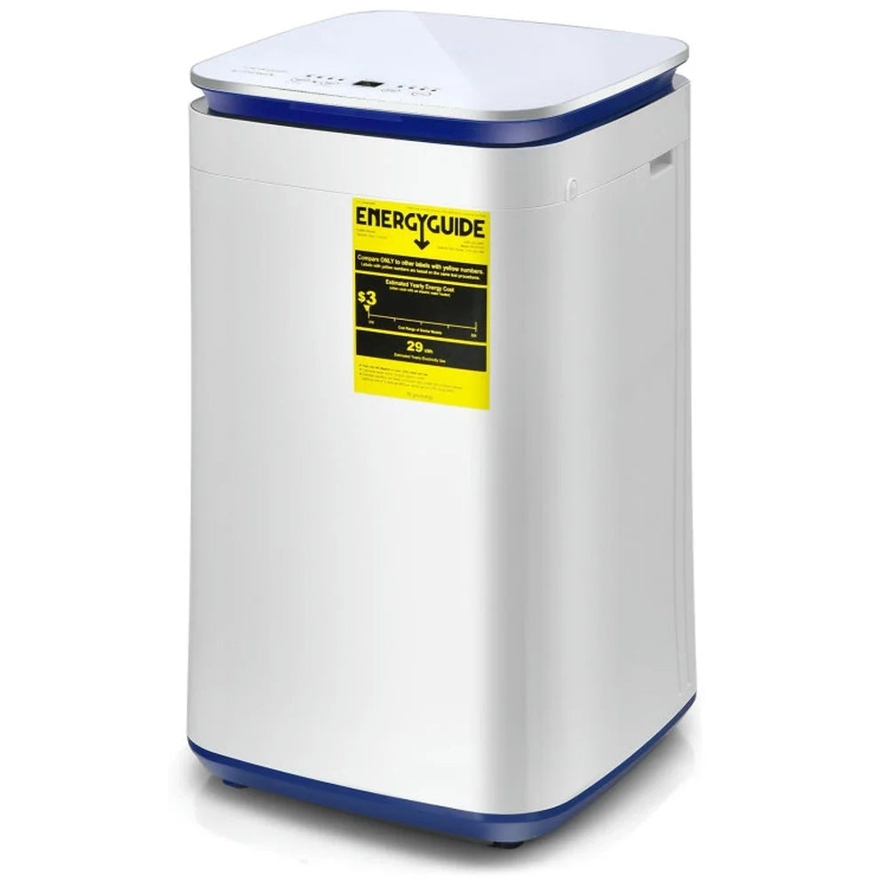 Demifill 7.7 lbs Compact Full Automatic Washing Machine with 24-Hour Delay Function, Full Automatic Laundry Washer with Heating Function Pump, Washing Machine for Indoor, Blue