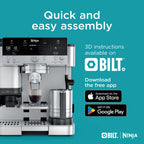 Ninja Luxe Cafe Premier Series, Stainless Steel Espresso Machine and Drip Coffee Maker with integrated Coffee Grinder and Milk Frother, ES601