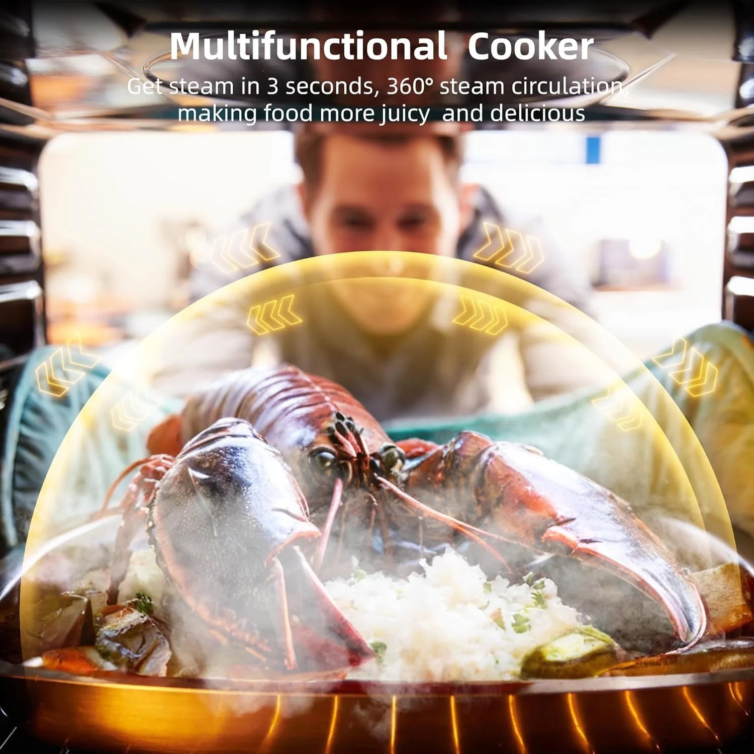 24" Built-in Electric Single Wall Oven, 2.47 Cu. Ft. Convection Wall Oven in Stainless Steel 3000W with 8 Baking Modes & 108 Automatic Recipes, Colorful LED Screen