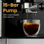 Chefman CraftBrew Espresso Machine w/ Steam Wand and Touch Controls �C Stainless Steel