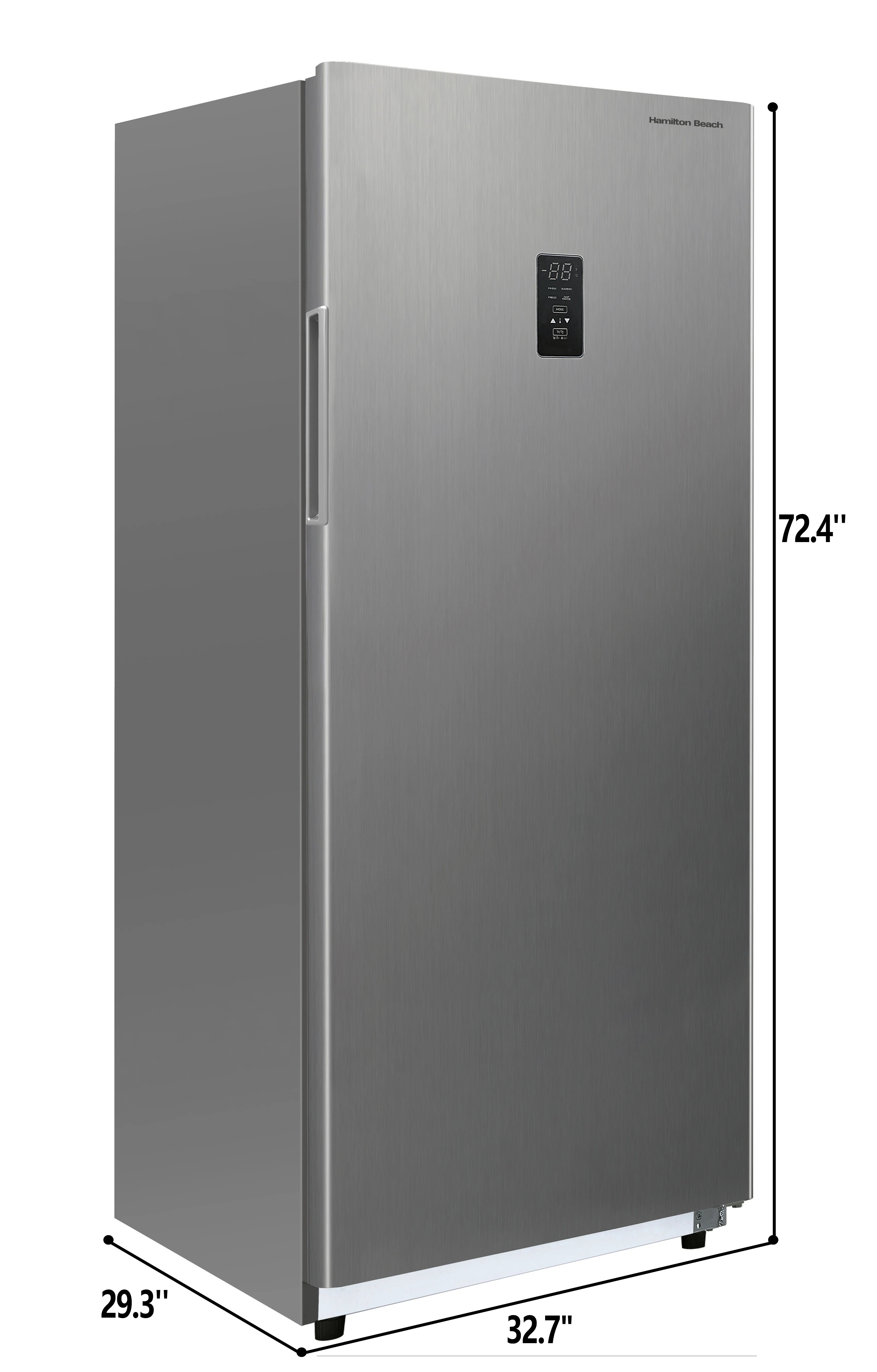 Hamilton Beach, 20 Cu. Ft. Upright Convertible Refrigerator/Freezer, Frost Free, Stainless Steel, HBFRF2099